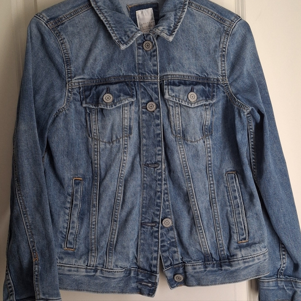LC Lauren Conrad Core Denim Jacket Sz S CASUAL BOHO COASTAL WESTERN RODE